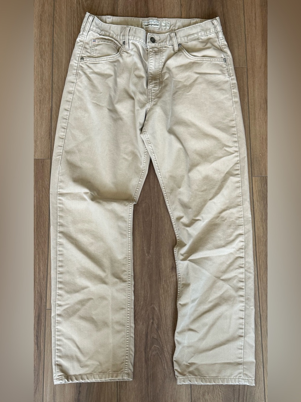 Patagonia Men’s Navy Beige Iron Clad Organic Cotton Trouser Straight Pant 33x30